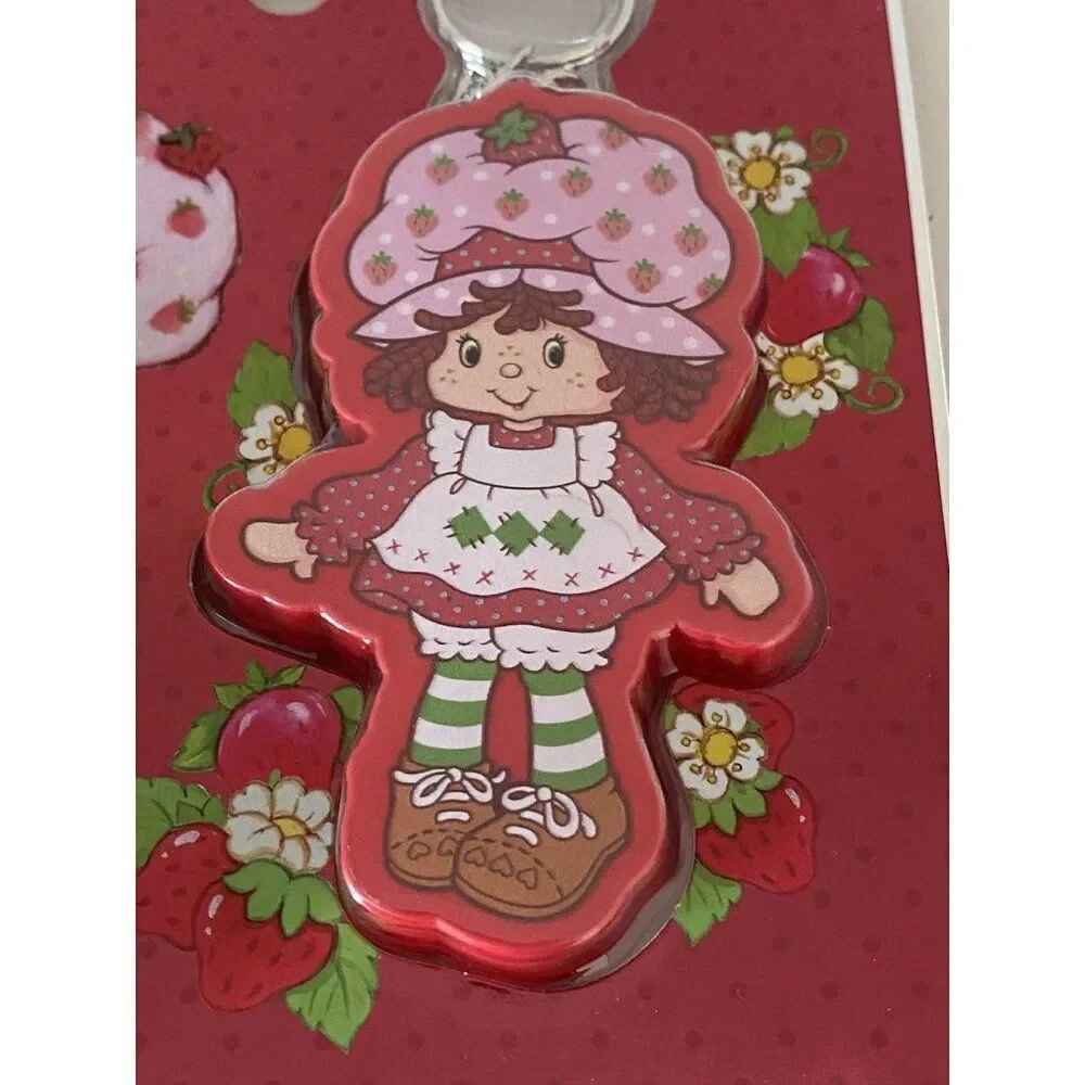 Set‎ Of 3 Strawberry Shortcake Flavored Lip Balms And Keychain Holder NEW